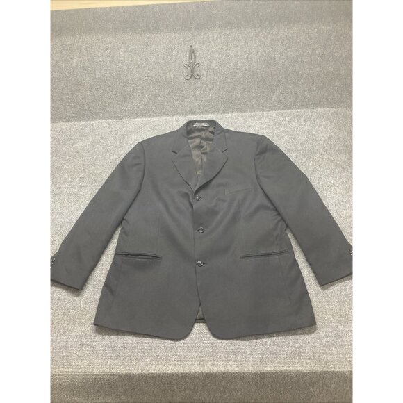 Haggar Black Label Blazer Men’s 48R Black Long Sleeve Button Up - Picture 1 of 12